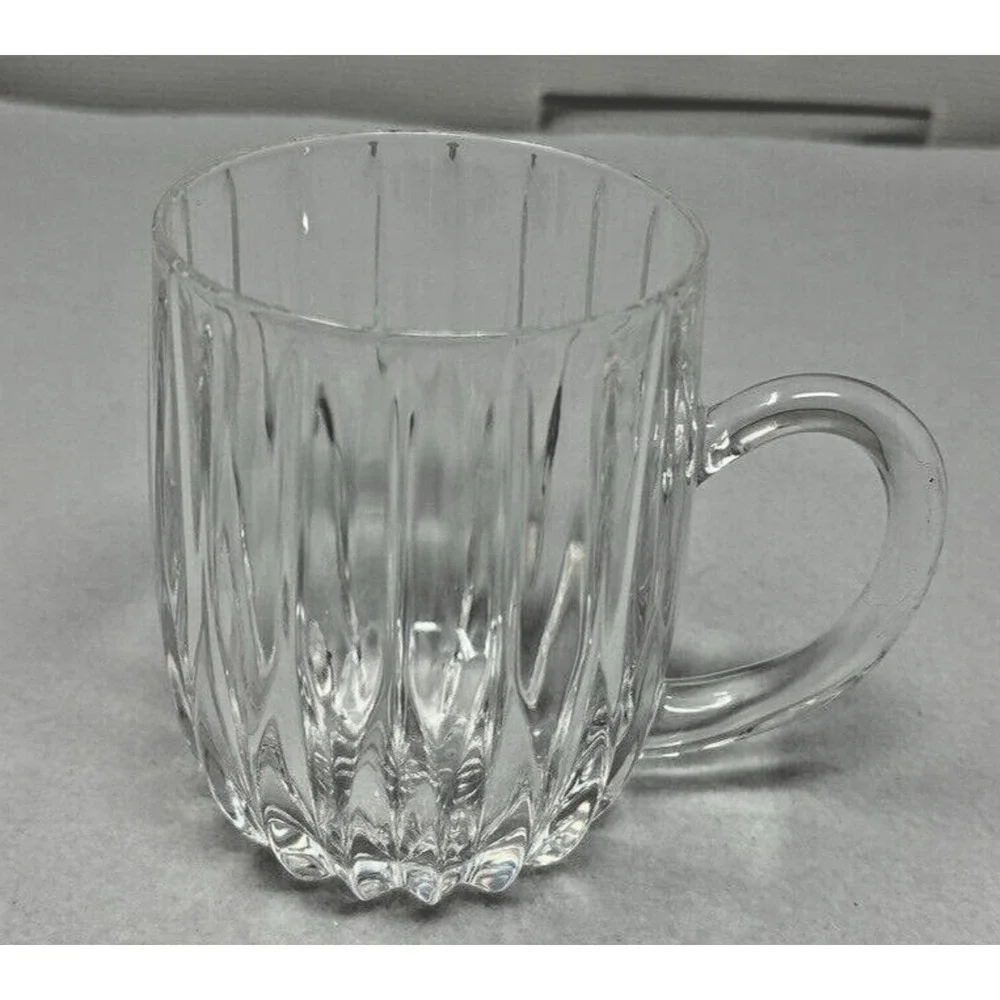 Mikasa Park Lane Crystal Mug Cup Vertical Cut Lines 4 3/8in W Germany‎ Discontin